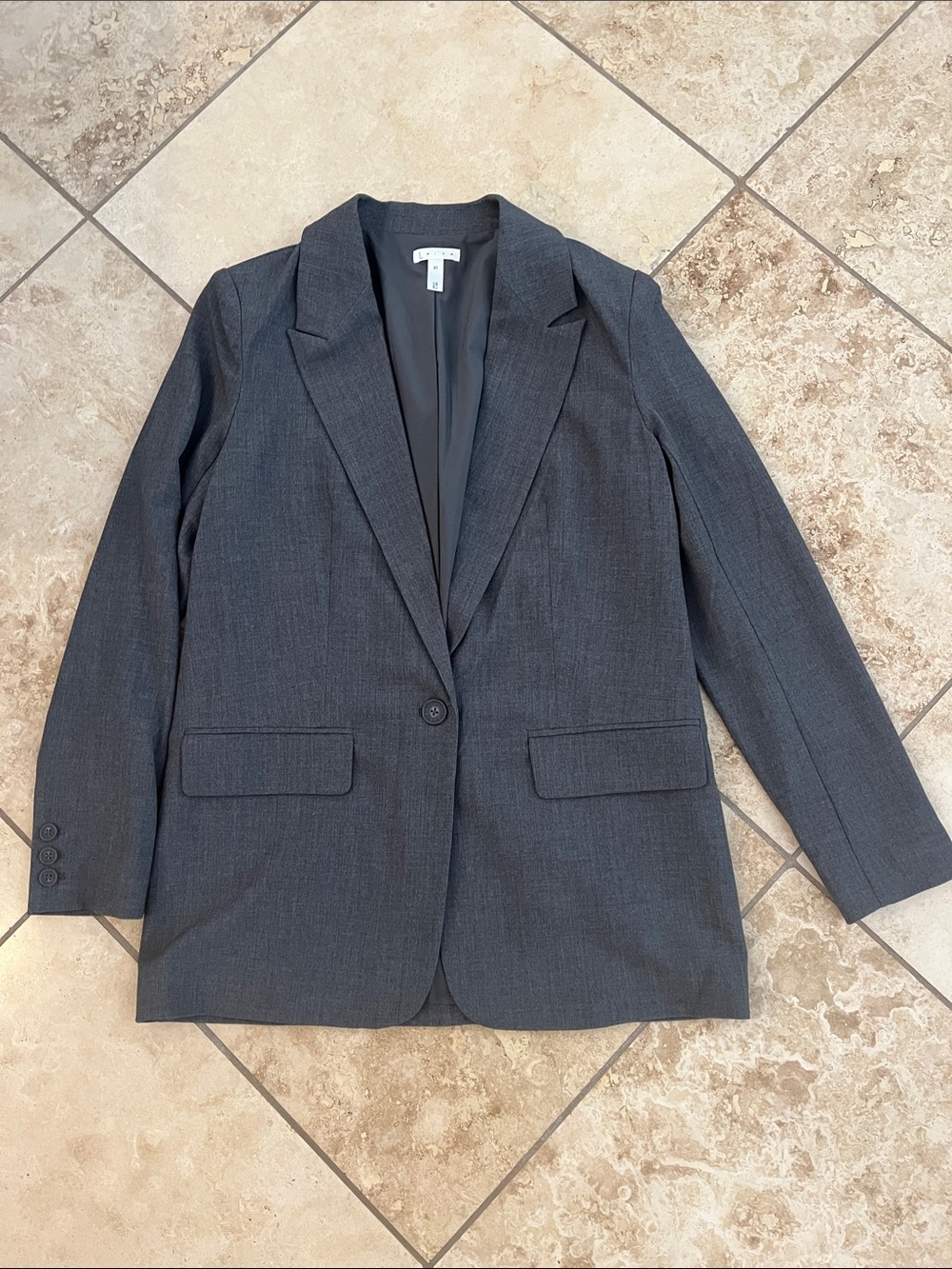 Leith Blue Gray Single-Button Blazer XS
